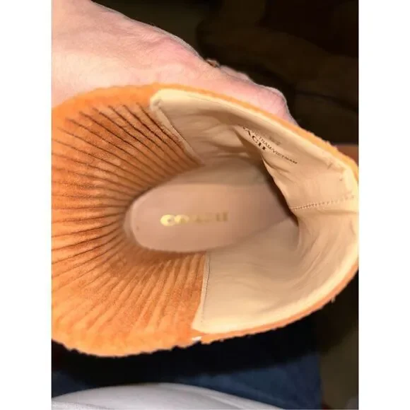 Coach Prestyn CN137 Women's Size 9B Bootie Burnished Amber Suede Ankle Boots NEW - Picture 6 of 8